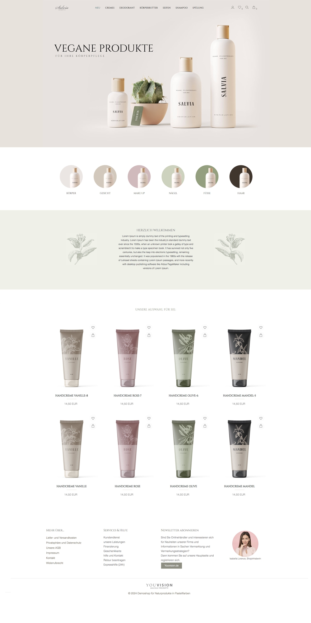Template Pastell für Naturprodukte